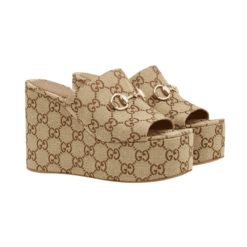 Iconica Tela GG Beige E Marrone Scuro