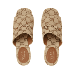 Iconica Tela GG Beige E Marrone Scuro