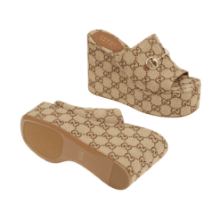 Iconica Tela GG Beige E Marrone Scuro