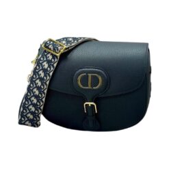 Borsa Bobby Oblique nera in vitello granato