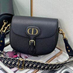 Borsa Bobby Oblique nera in vitello granato - immagine 4