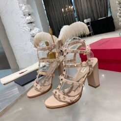 Sandali Rockstud A Gabbia Beige - immagine 3