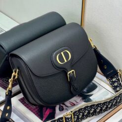 Borsa Bobby Oblique nera in vitello granato - immagine 7