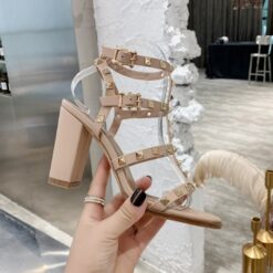 Sandali Rockstud A Gabbia Beige - immagine 6
