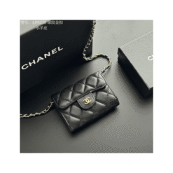 Portacarte Caviar Nero Con Catena - immagine 3
