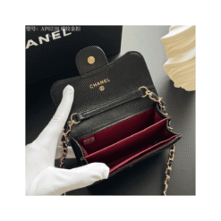 Portacarte Caviar Nero Con Catena - immagine 6