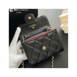 Portacarte Caviar Nero Con Catena - immagine 7