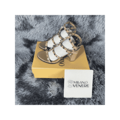 Sandali Rockstud A Gabbia Beige - immagine 9