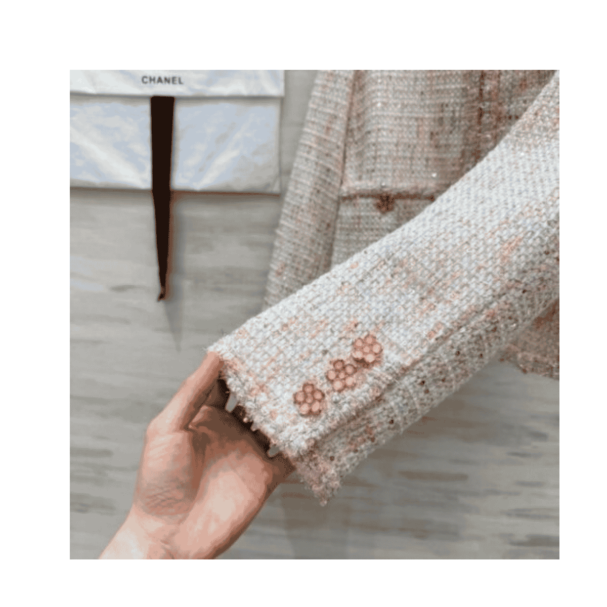 Giacca in tweed rosa - immagine 9