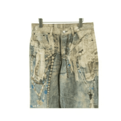 Jeans loose fit con stampa effetto pizzo - immagine 3