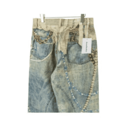 Jeans loose fit con stampa effetto pizzo - immagine 4