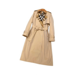 Trench a quadri con cintura beige - immagine 4