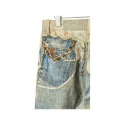 Jeans loose fit con stampa effetto pizzo - immagine 8