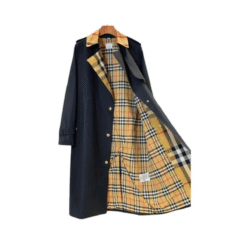 Trench A Quadri Con Cintura Nero - immagine 3