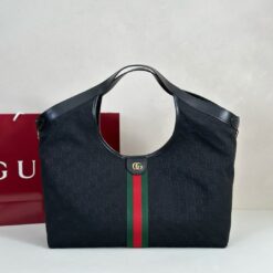 Alternative view of Borsa Tote Grande Giglio Nera