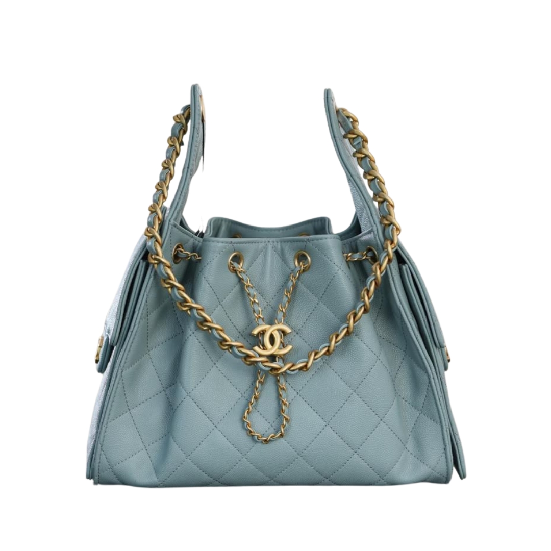 Borsa Hobo Trapuntata Azzurro Chiaro