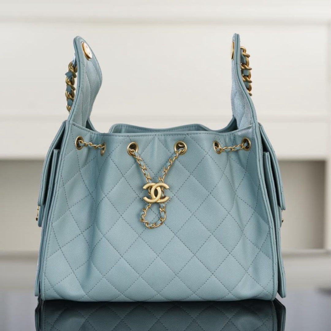 Borsa Hobo Trapuntata Azzurro Chiaro - immagine 4