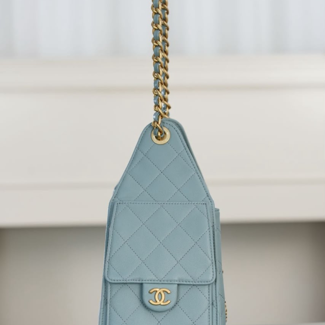 Borsa Hobo Trapuntata Azzurro Chiaro - immagine 9